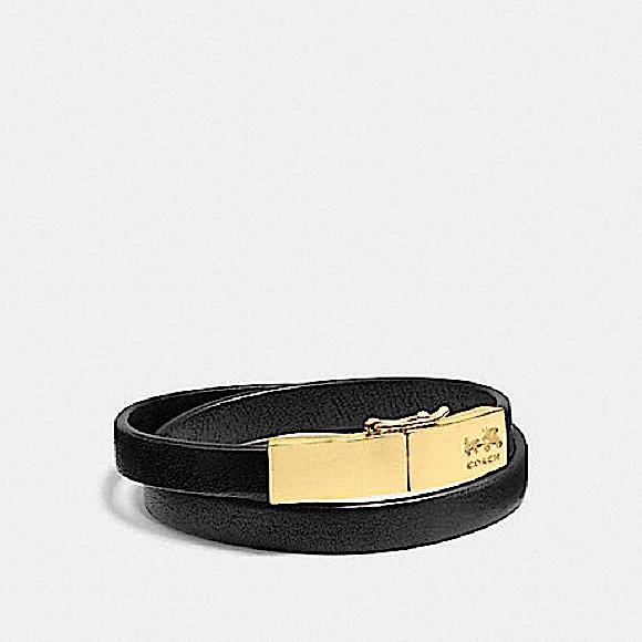 COACH LEATHER DOUBLE WRAP BRACELET STYLE NO. 90316